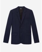 Veste de costume en Laine pied-de-poule bleue
