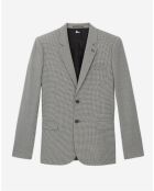 Veste de costume en Laine à motifs grise