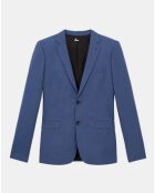 Veste de Costume 100% Laine Texturée bleue