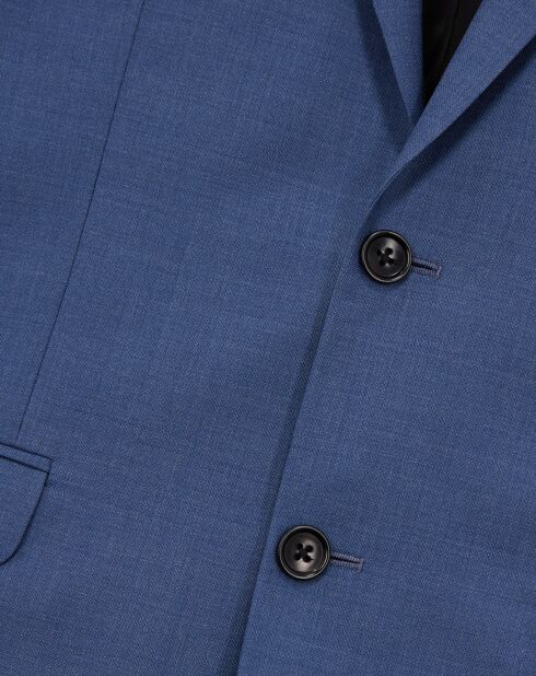 Blauw colbert van 100% getextureerde wol