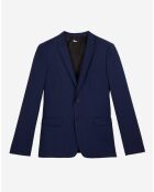 Veste de Costume 100% Laine micro motif bleu marine