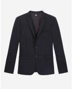 Veste de Costume 100% Laine Prince Galles bleu marine