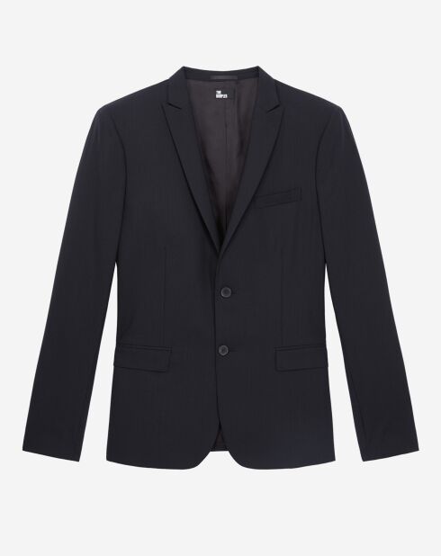 Marineblauw colbert van 100% wol Prince Wales