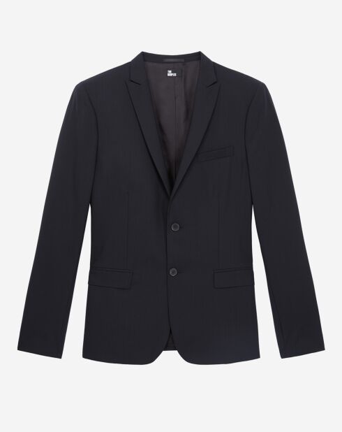 Veste de Costume 100% Laine Prince Galles bleu marine