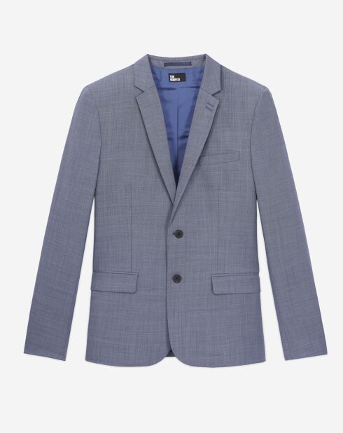 Veste de Costume 100% Laine à carreaux bleue