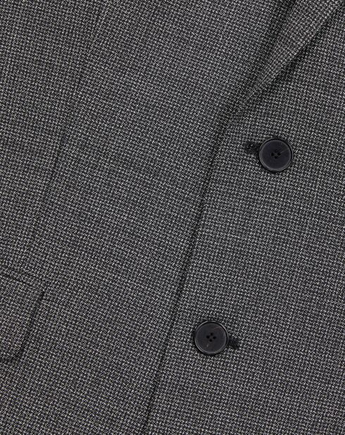 Veste de Costume 100% Laine à micro motifs noire