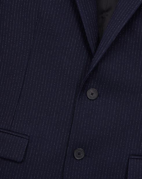 Veste de costume en Laine à rayures bleu marine