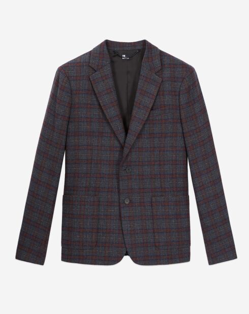 Veste en Laine mélangée à carreaux multicolore