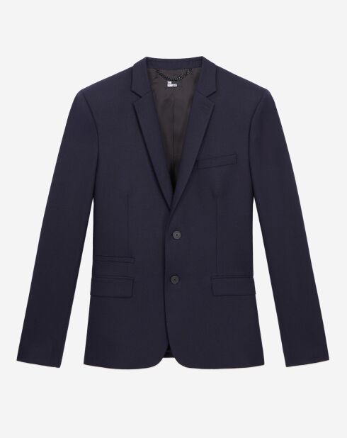 Veste de costume en Laine bleu marine