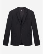 Veste en Laine à rayures tennis noire