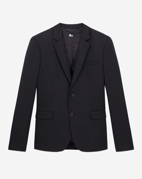 Veste en Laine à rayures tennis noire