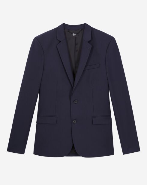 Marineblauw colbert van 100% wol
