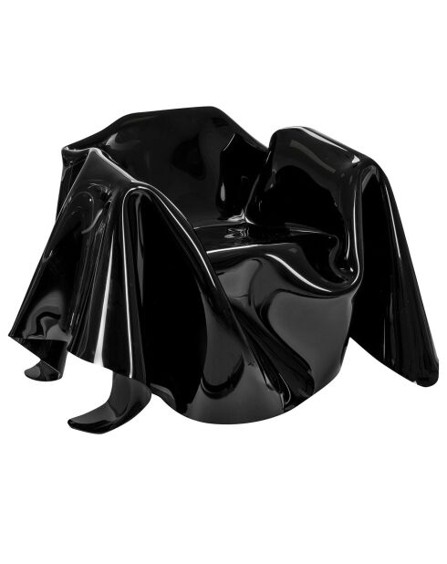 Poltrona nera Drappeggi - 108x103xH45/76 cm