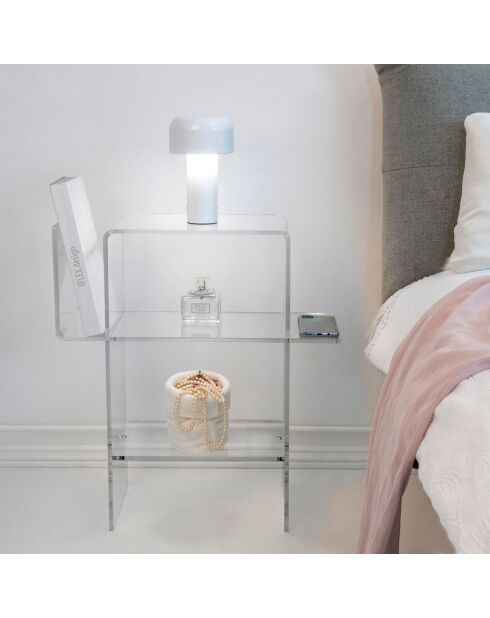 Table d'appoint Dyno transparente - 55x31.5xH60 cm