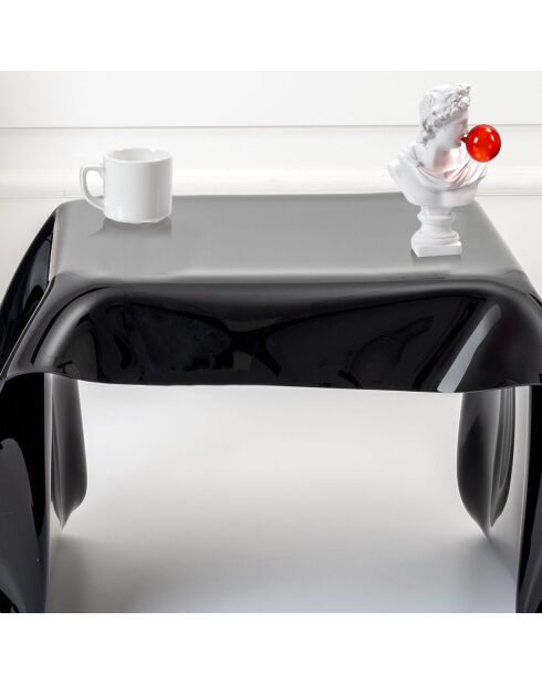 Tavolino quadrato nero Drappeggi - 60x75xH40 cm