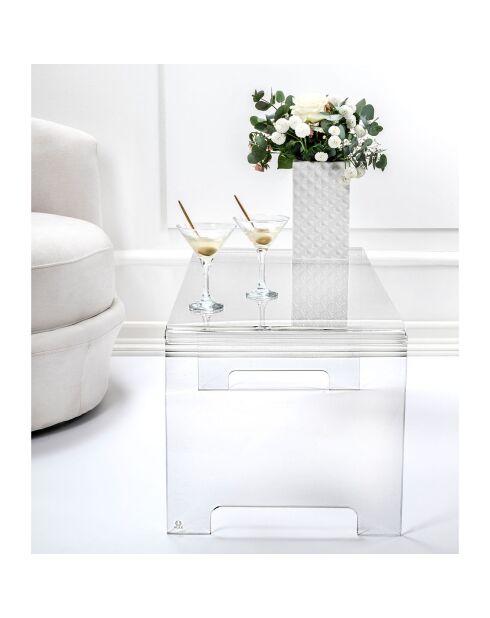 Tavolino Emilio trasparente - 81x40xH36 cm