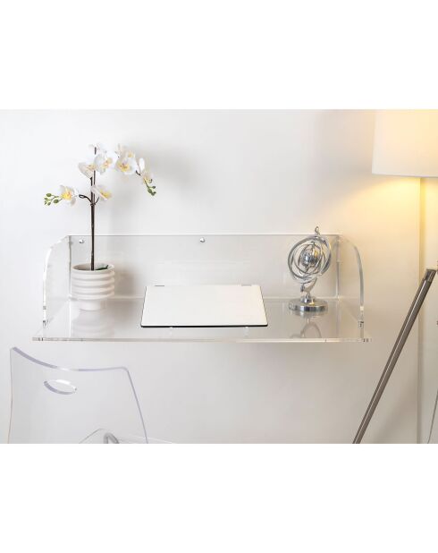 Transparant secretaressewandbureau - 100x50xH25 cm