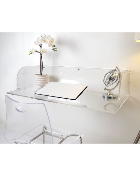 Transparant secretaressewandbureau - 100x50xH25 cm