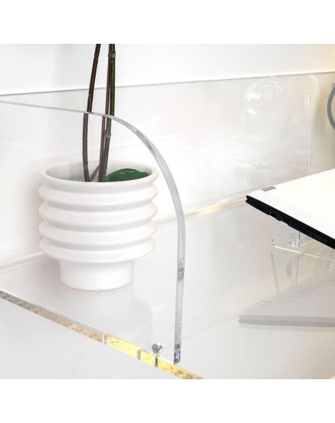 Transparant secretaressewandbureau - 100x50xH25 cm