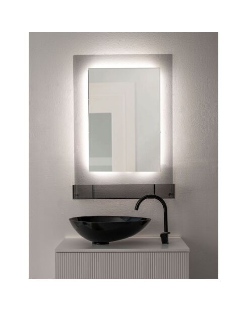 Miroir rétroéclairé Lady T Vertical gris fumé - 68x18xH100 cm
