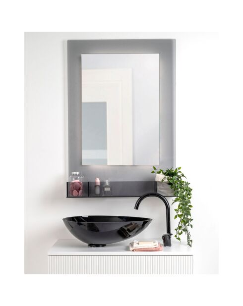 Miroir rétroéclairé Lady T Vertical gris fumé - 68x18xH100 cm