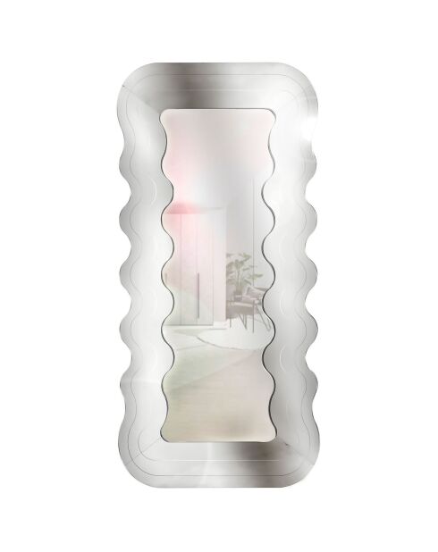 Miroir mural Marea argenté - 90x3xH180 cm