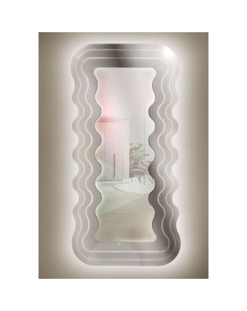 Miroir mural Marea argenté - 90x3xH180 cm