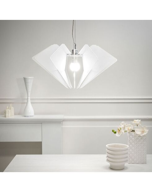 Suspension De Beers blanc satiné - 58x58xH32 cm