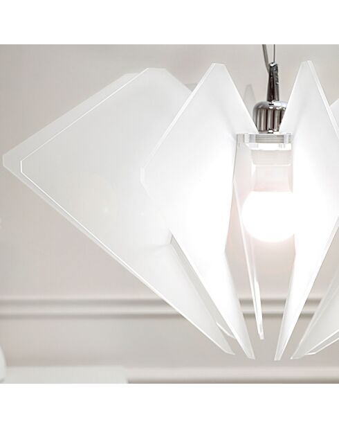 Suspension De Beers blanc satiné - 58x58xH32 cm