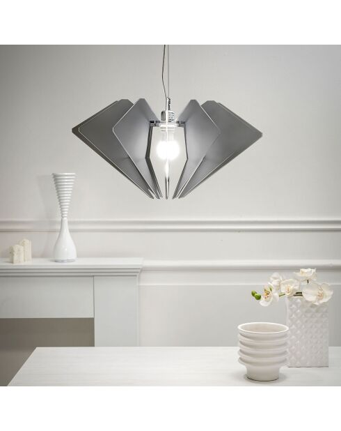 Suspension De Beers gris fumé satiné - 58x58xH32 cm