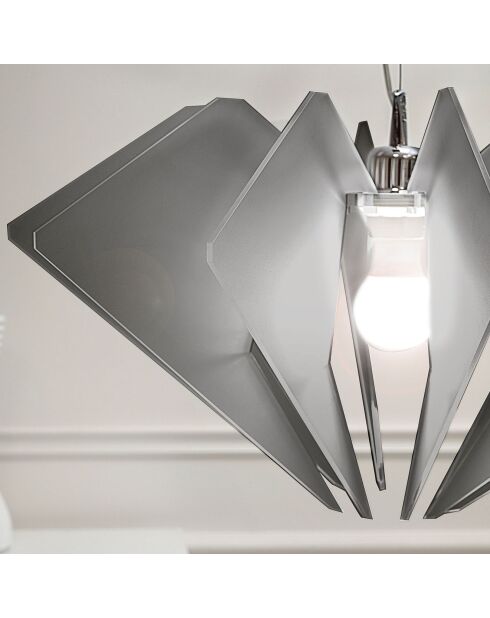 Suspension De Beers gris fumé satiné - 58x58xH32 cm
