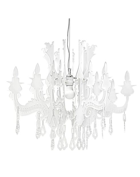 Lampadario Versailles bianco satinato - 75x75xH63 cm