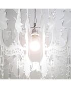 Lustre Versailles blanc satiné - 75x75xH63 cm