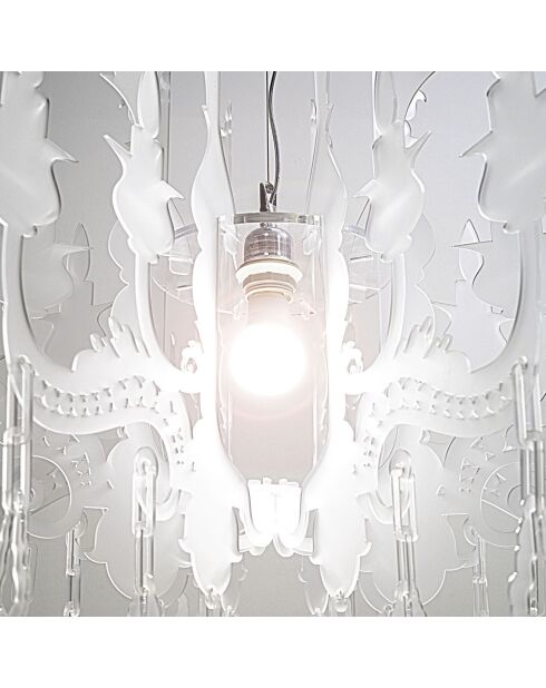 Lampadario Versailles bianco satinato - 75x75xH63 cm