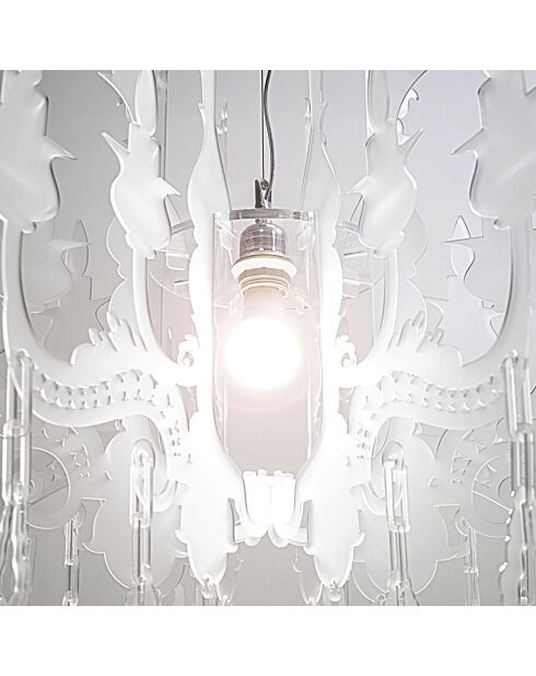 Lustre Versailles blanc satiné - 75x75xH63 cm