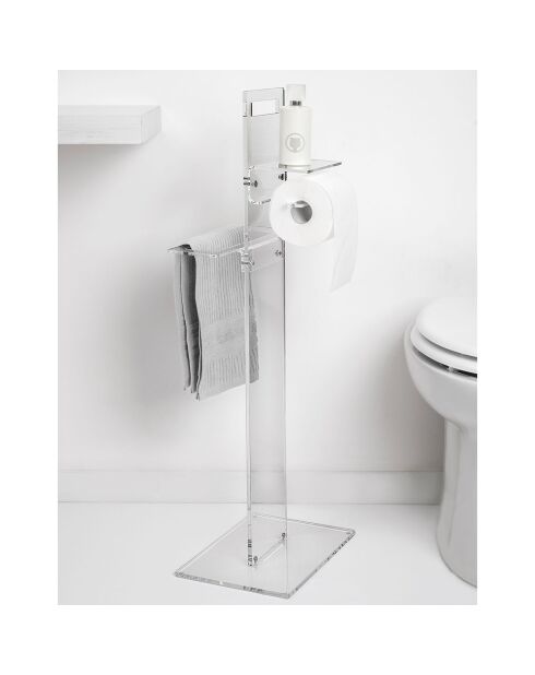 Soporte de inodoro transparente Calipso - 31x23xH86 cm