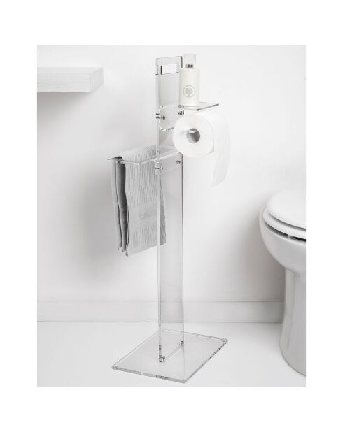 Support pour toilettes Calipso transparent - 31x23xH86 cm