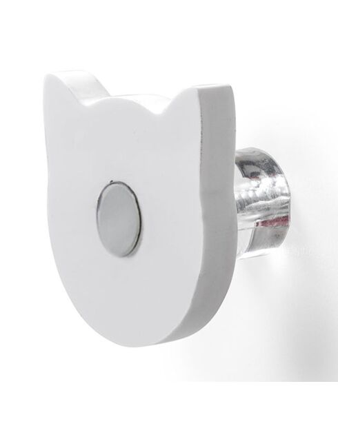 2 Patères forme chat Appendi-Plex  blanches - 4.5x3xH5 cm