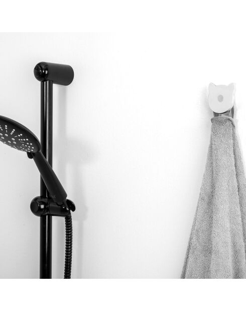 2 Patères forme chat Appendi-Plex  blanches - 4.5x3xH5 cm