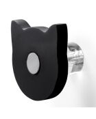 2 Patères forme chat Appendi-Plex  noires - 4.5x3xH5 cm