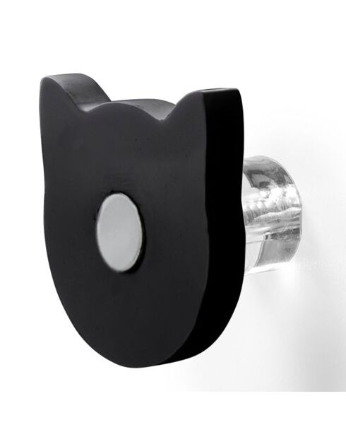 2 Patères forme chat Appendi-Plex  noires - 4.5x3xH5 cm