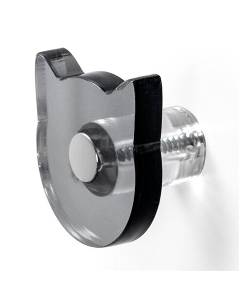 2 Patères forme chat Appendi-Plex  fumées - 4.5x3xH5 cm