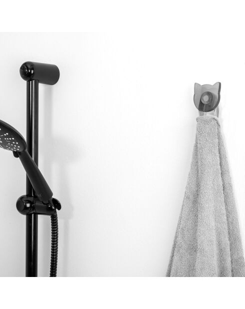 2 Patères forme chat Appendi-Plex  fumées - 4.5x3xH5 cm