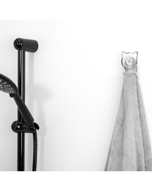 2 Patères forme chat Appendi-Plex  transparentes - 4.5x3xH5 cm