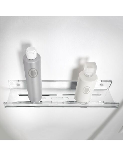 Tablette de douche Calipso transparente - 37x8.5xH4.5 cm
