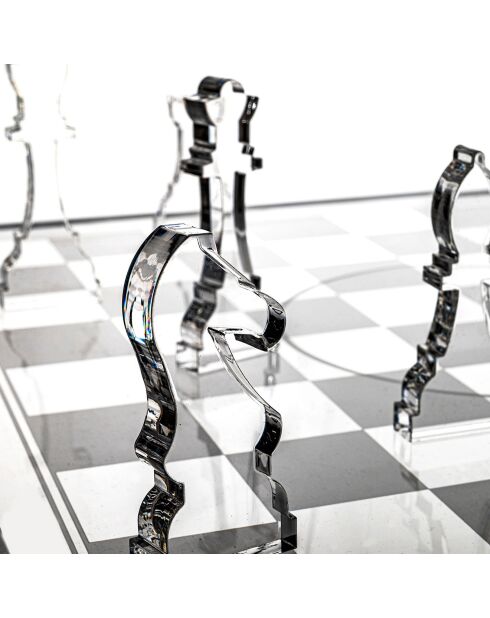 Echiquier Gukesh transparent - 50x50xH2.5 cm