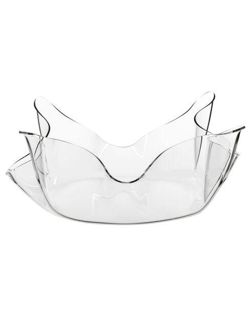 Présentoir/Corbeille Drappeggi Medium transparent - 32.5x32.5xH11.5 cm
