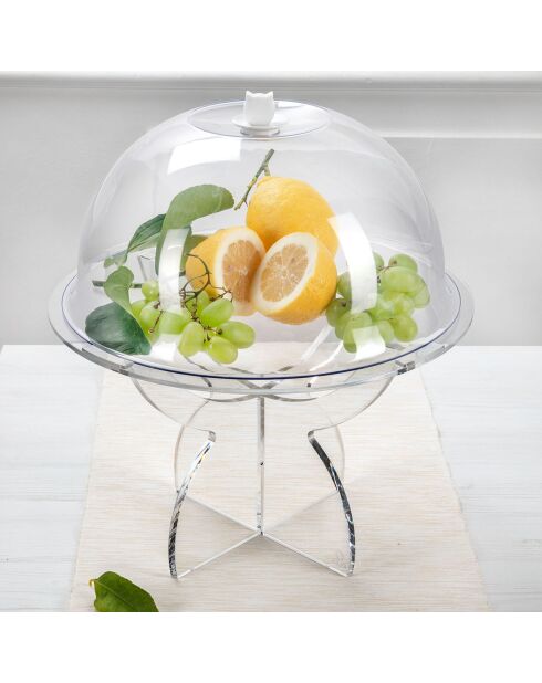 Soporte grande para tartas transparente para servir tartas, 35 x 35 x 41 cm