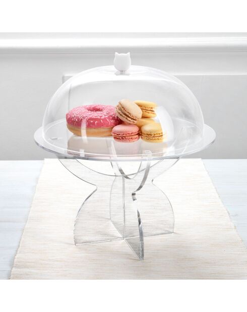 Présentoir à gâteaux Stand Small transparent - 27x27xH29 cm