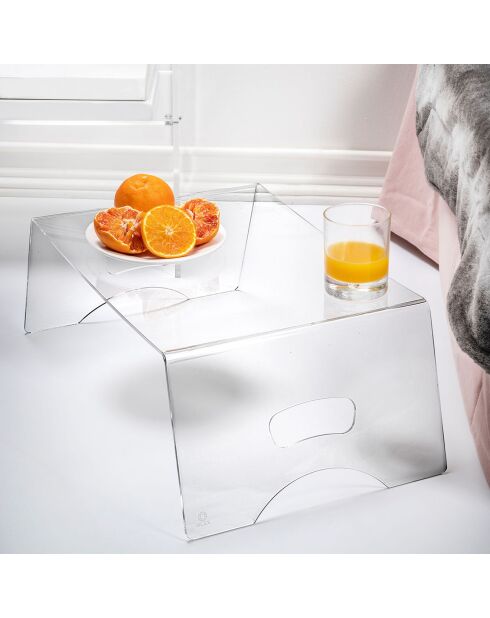 Tavolo da portata per colazione trasparente - 50,5x33xH20 cm